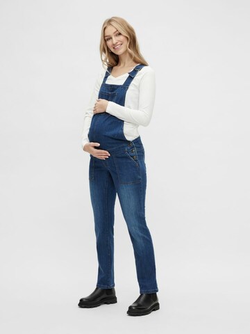 MAMALICIOUS Regular Jean Overalls 'Sinna' in Blue: front