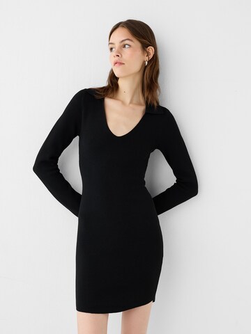 Bershka Knit dress in Black: front