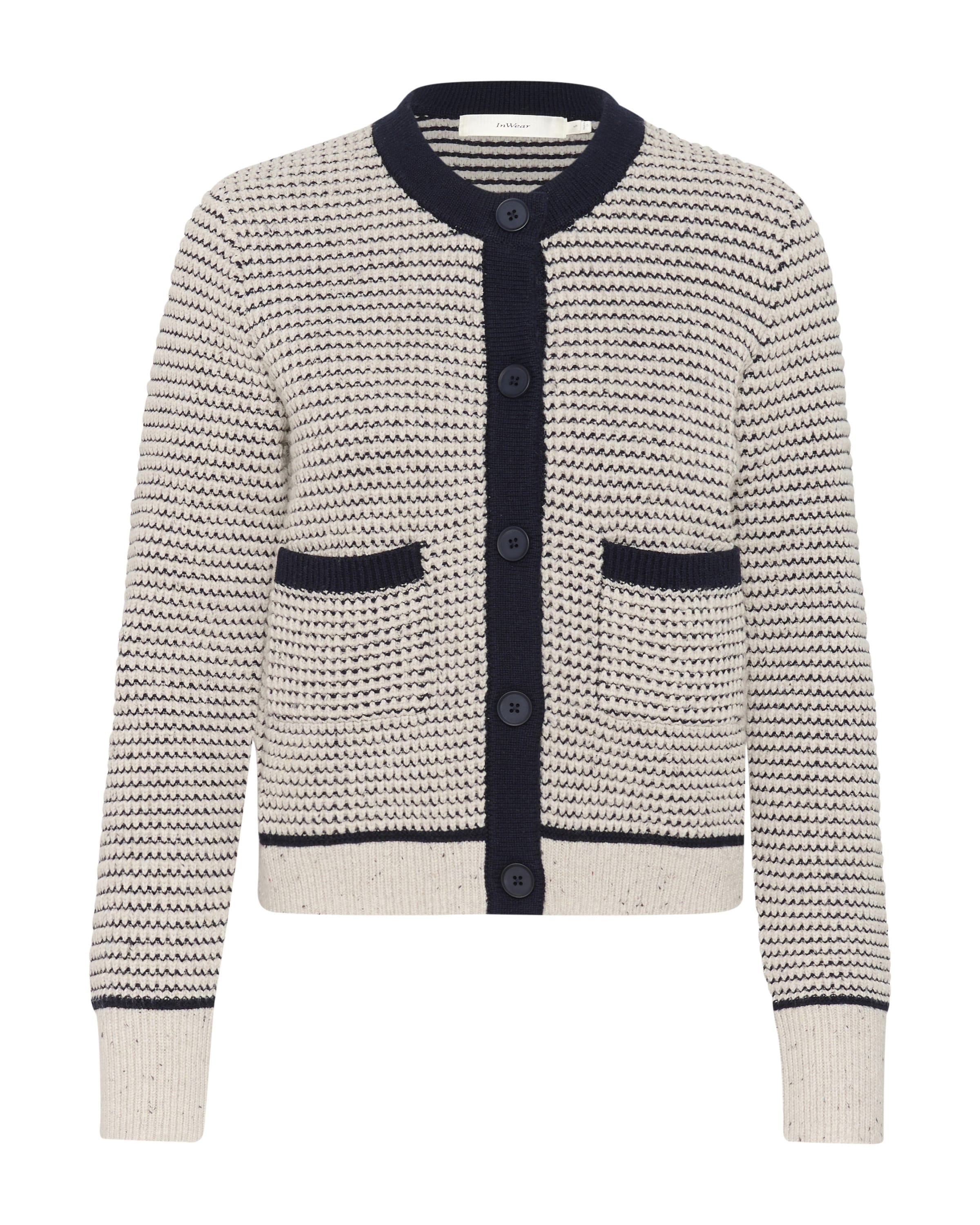 InWear Knit cardigan 'WeekoIW' in Black / Natural white, Item view