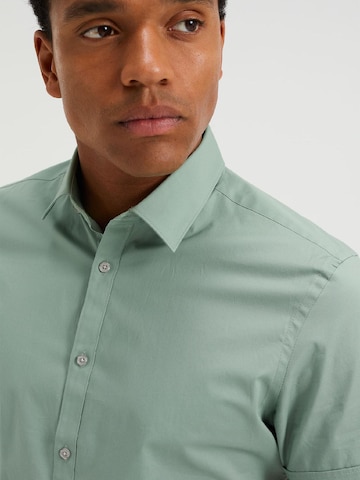 WE Fashion Slim fit Button Up Shirt in Green