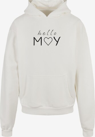 Merchcode Sweatshirt 'Spring - Hello may' in Wit: voorkant