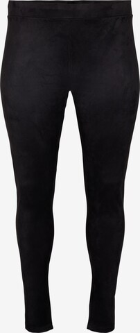 Zizzi Skinny Leggings 'Vjule' in Zwart: voorkant