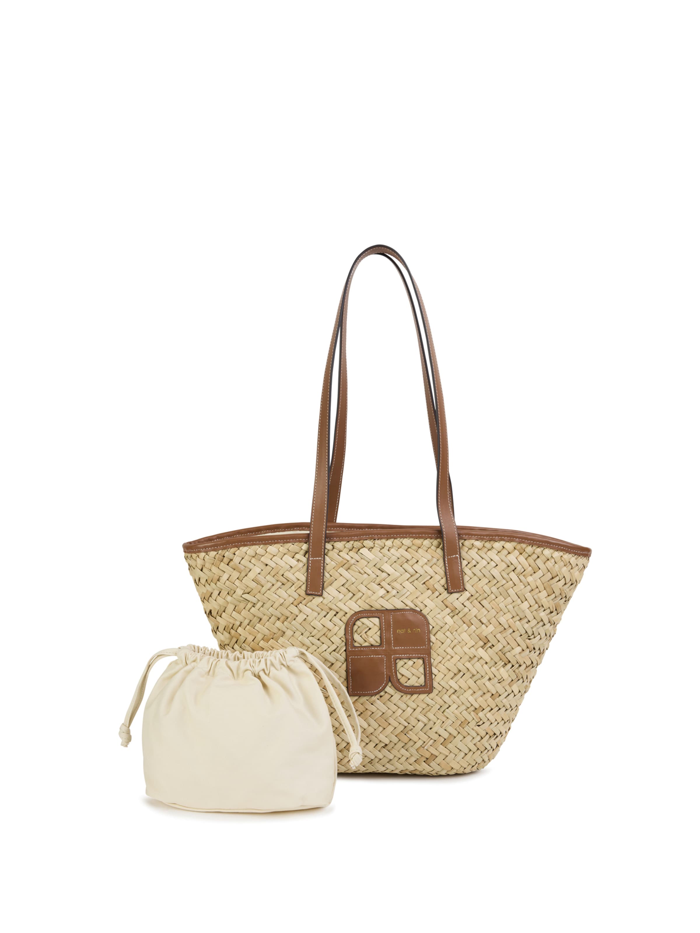 Nat&Nin Μεγάλη τσάντα ' PAPAYA ' σε μπεζ