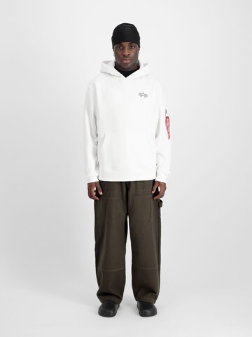 ALPHA INDUSTRIES Sweatshirt 'Signature BP' in White