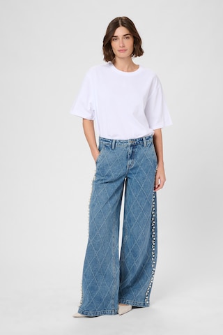 Effilé Jean CULTURE en bleu : devant