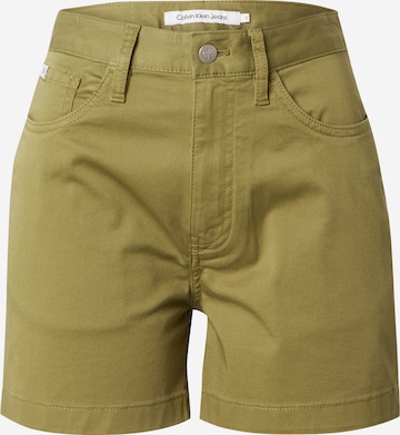 Calvin Klein Jeans - Loosefit Pantalón en verde: frente