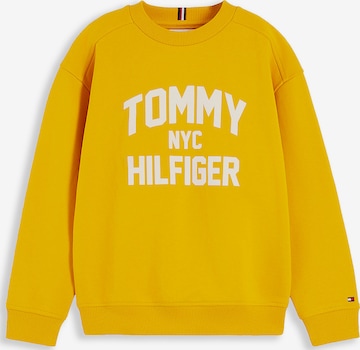 geltona TOMMY HILFIGER Megztinis be užsegimo 'BRAND LOVE': priekis