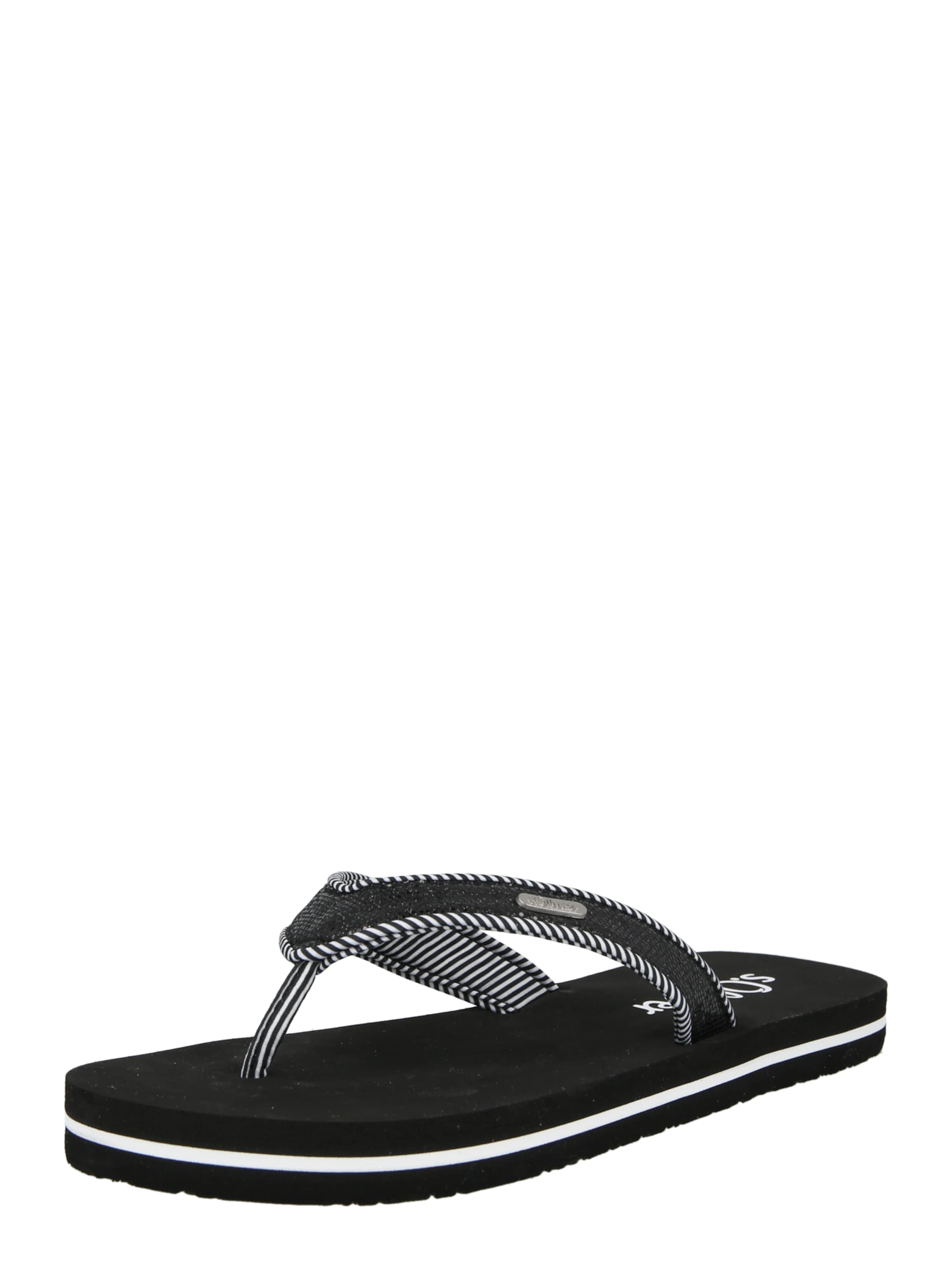 Flip-flops de la s.Oliver pe negru: față