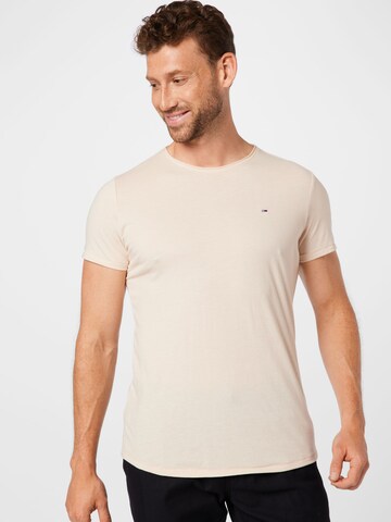 Tommy Jeans - Camiseta 'Jaspe' en beige: frente