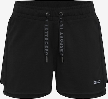 Jette Sport Regular Pants in Black: front