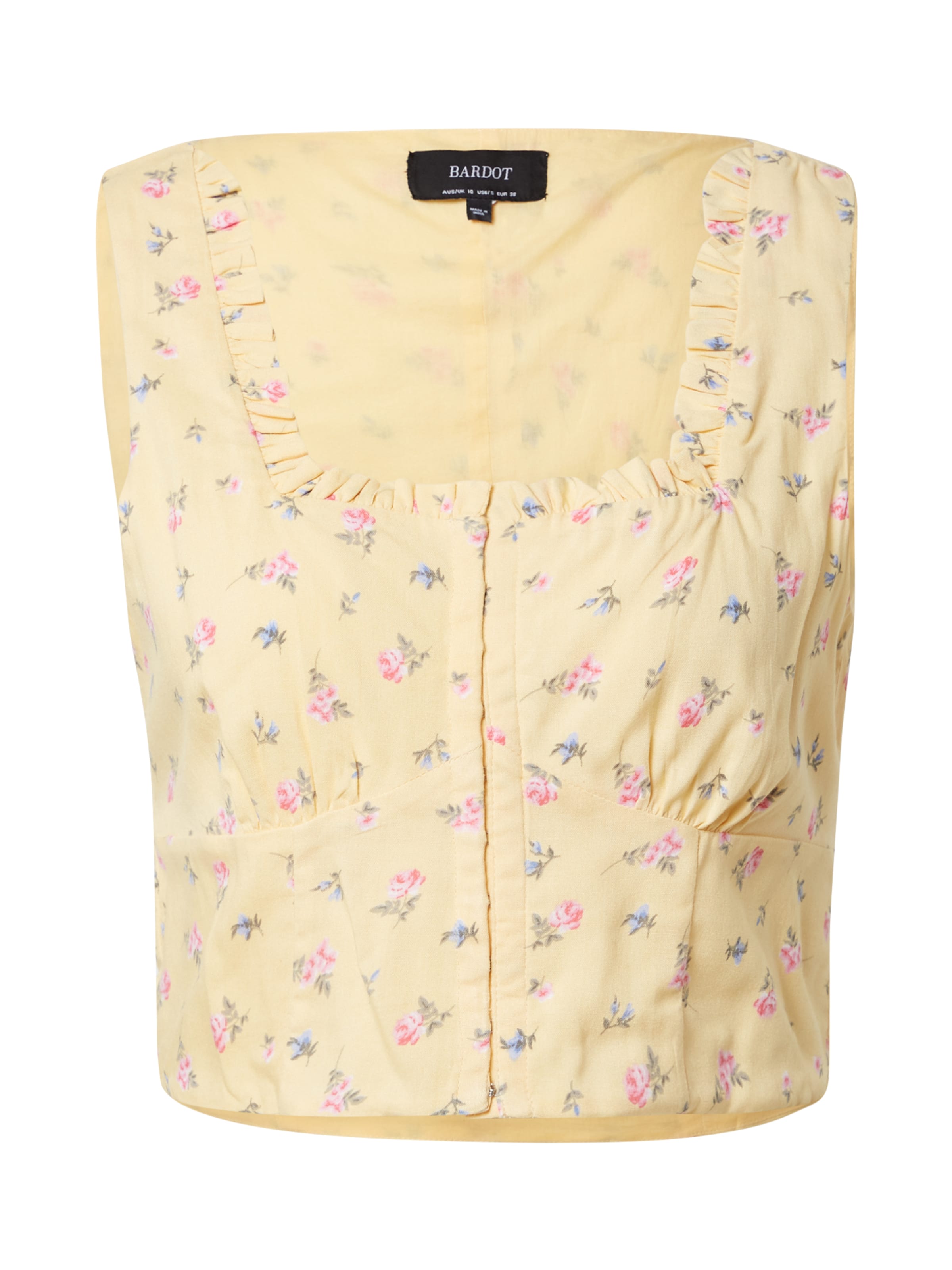 dzeltens Bardot Topiņš: no priekšpuses