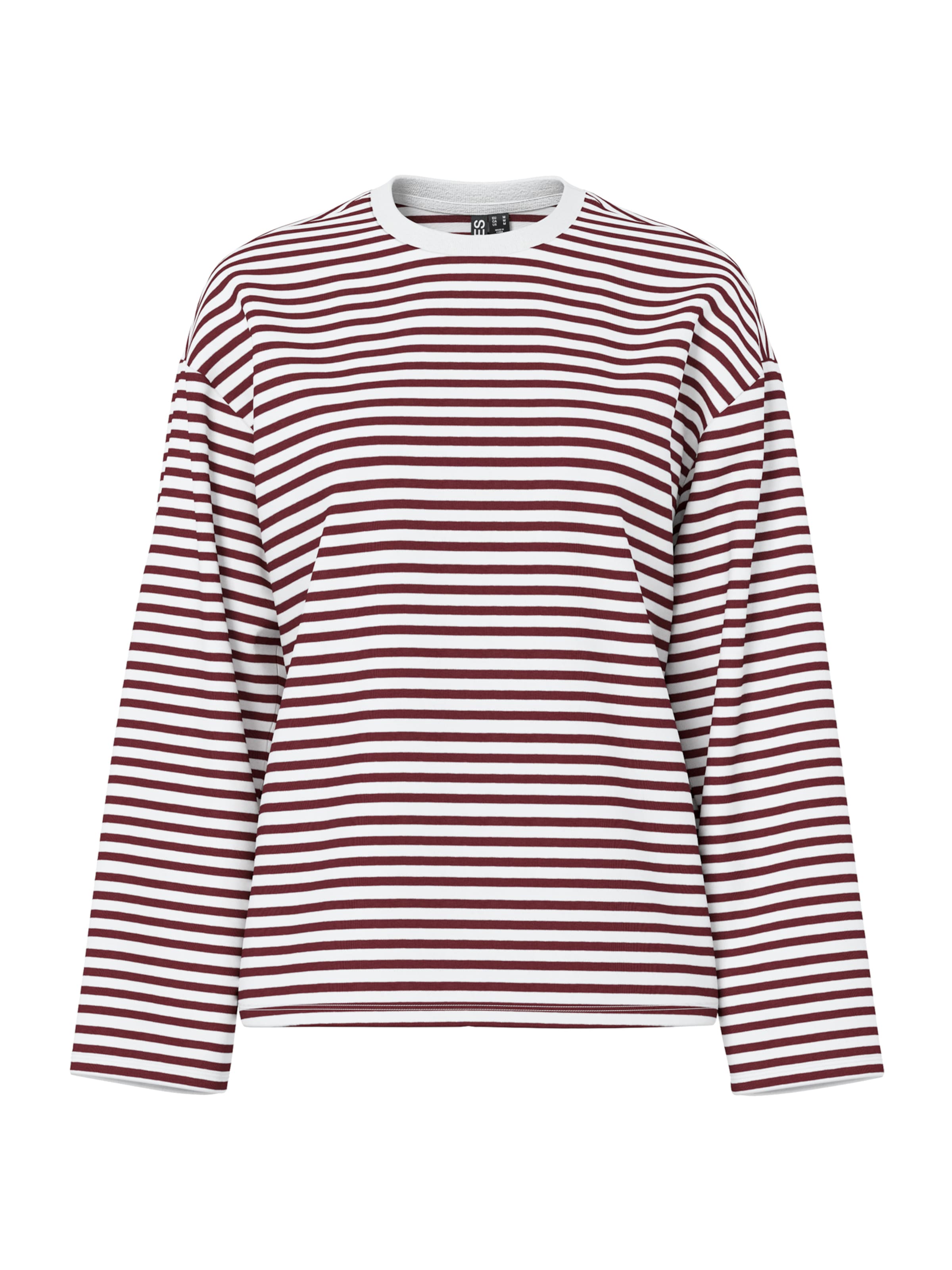 PIECES Shirt 'PCSADIE' in de kleur Karmijnrood / Wit, Productweergave