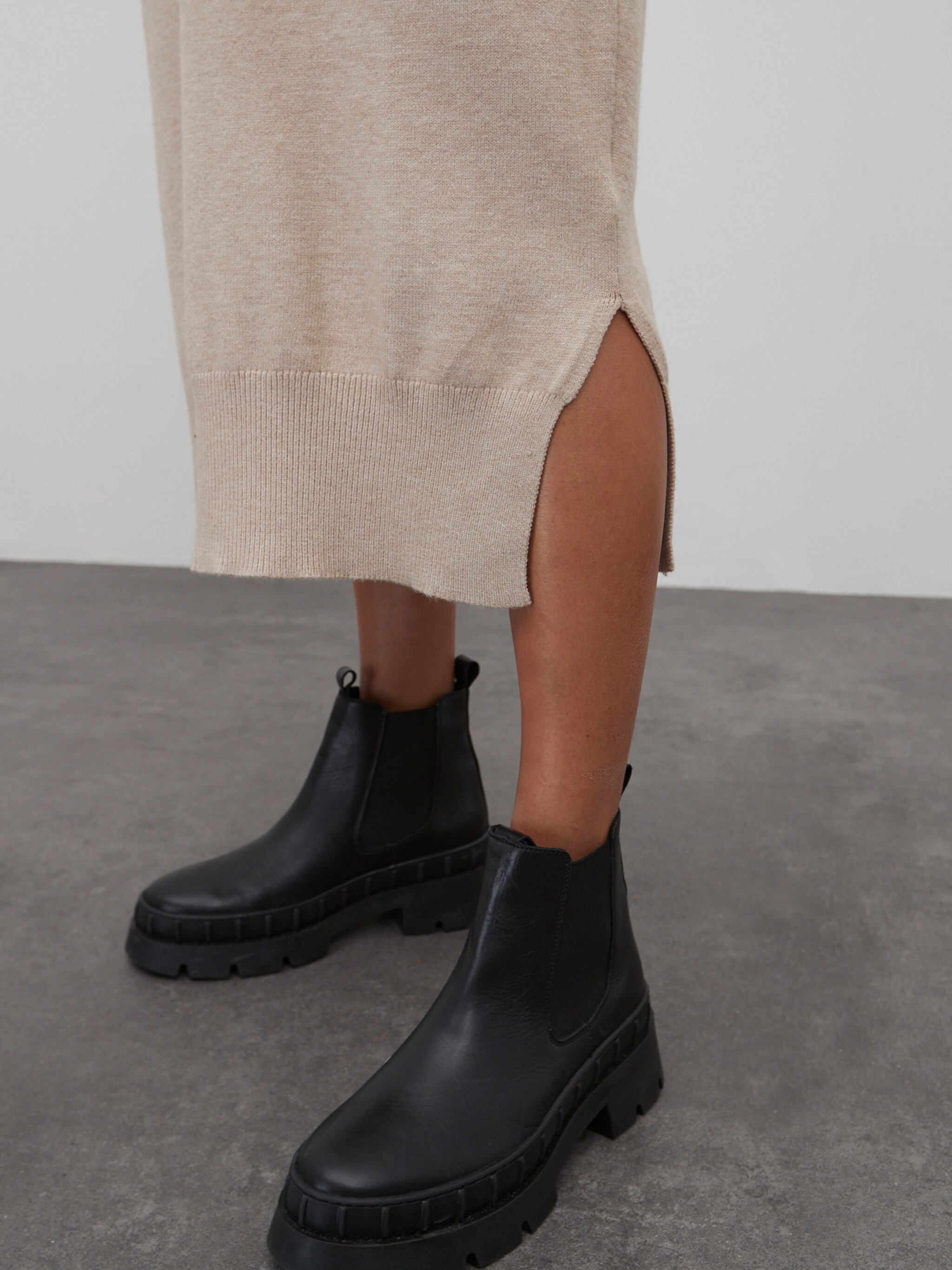 EDITED Producten Gebreide jurk 'Dorothea' Beige