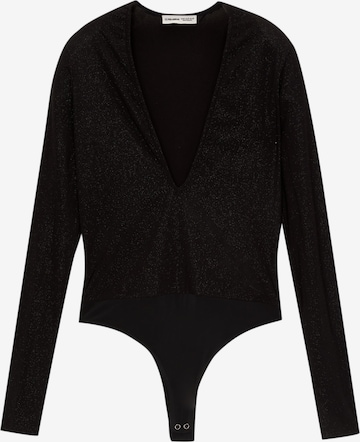 Pull&BearBodi majica - crna boja: prednji dio