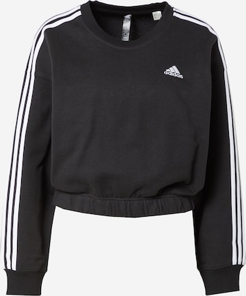 ADIDAS SPORTSWEARSportska sweater majica 'Essentials 3-Stripes ' - crna boja: prednji dio