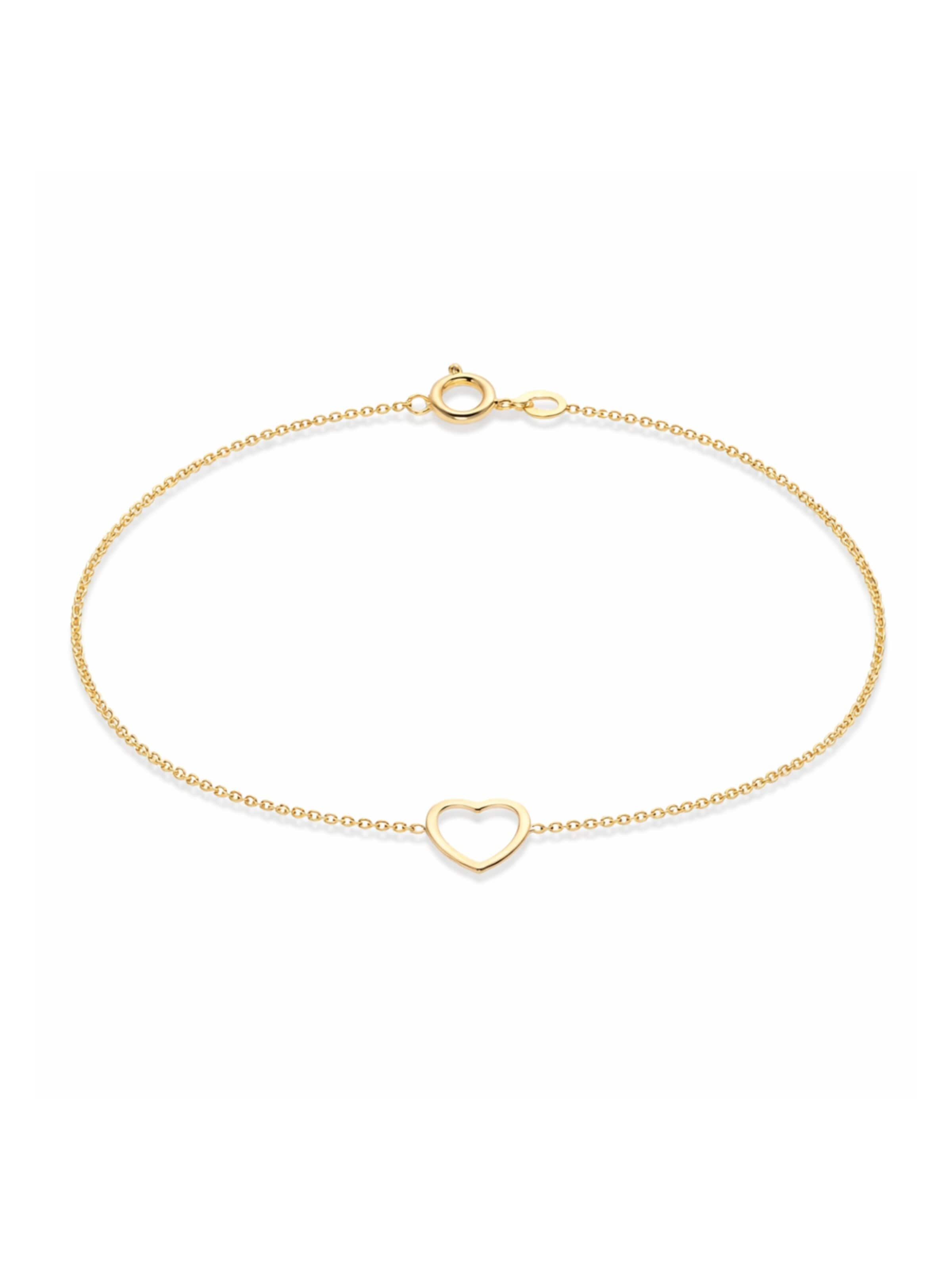Pure Schmuck Bracelet 'Little Heart Armband 925 Silber' in Gold: front
