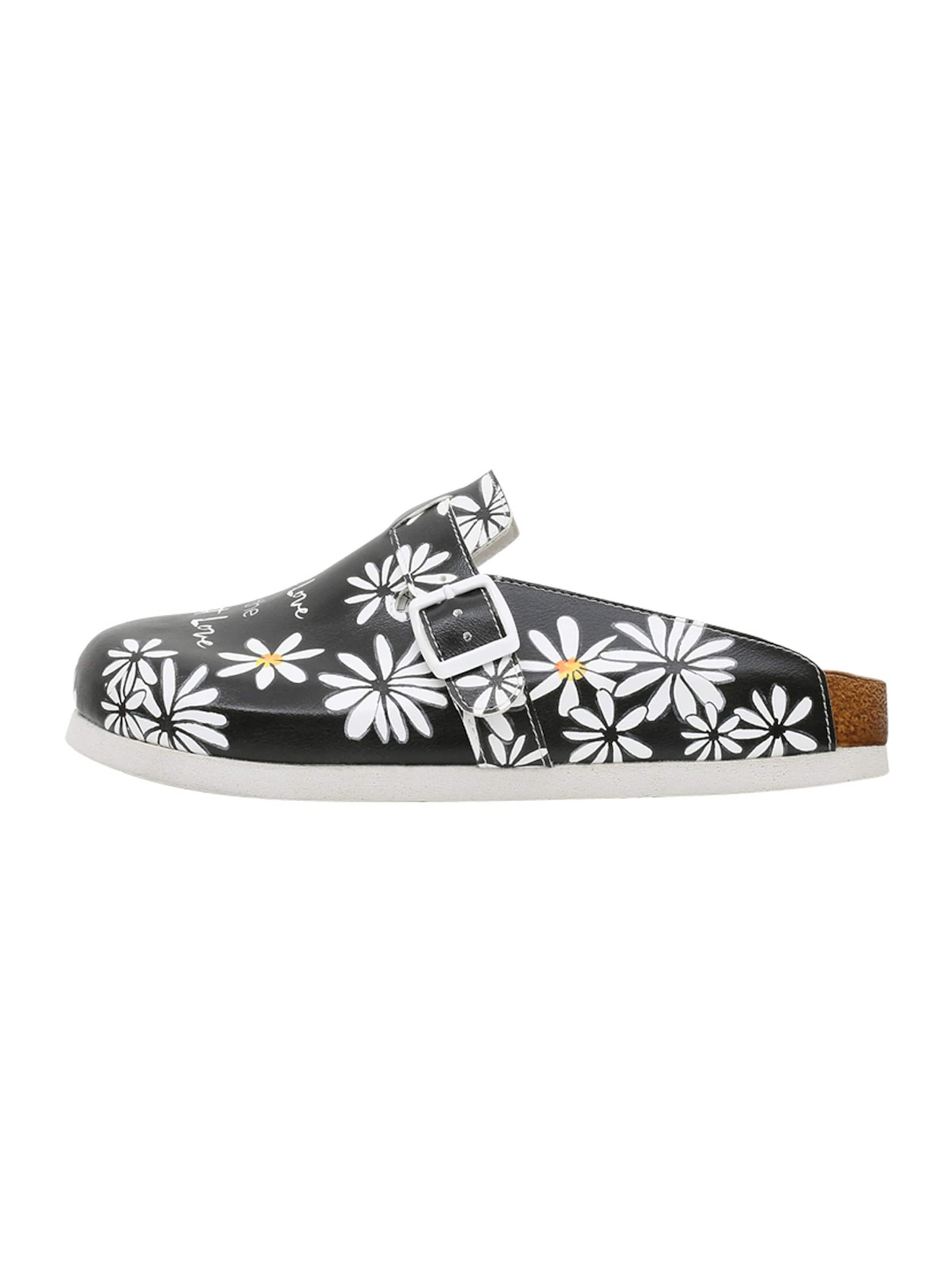 DOGO Sandale 'DOGO Comfie - Self Love is the Best Love' in Schwarz: Vorderseite