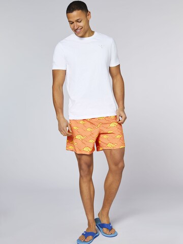 CHIEMSEE Board Shorts ' im angesagten Alloverprint ' in Orange