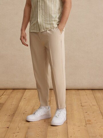 DAN FOX APPAREL Regular Pleat-Front Pants 'Toni' in Beige: front