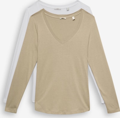 ESPRIT Shirt in khaki / weiß, Produktansicht