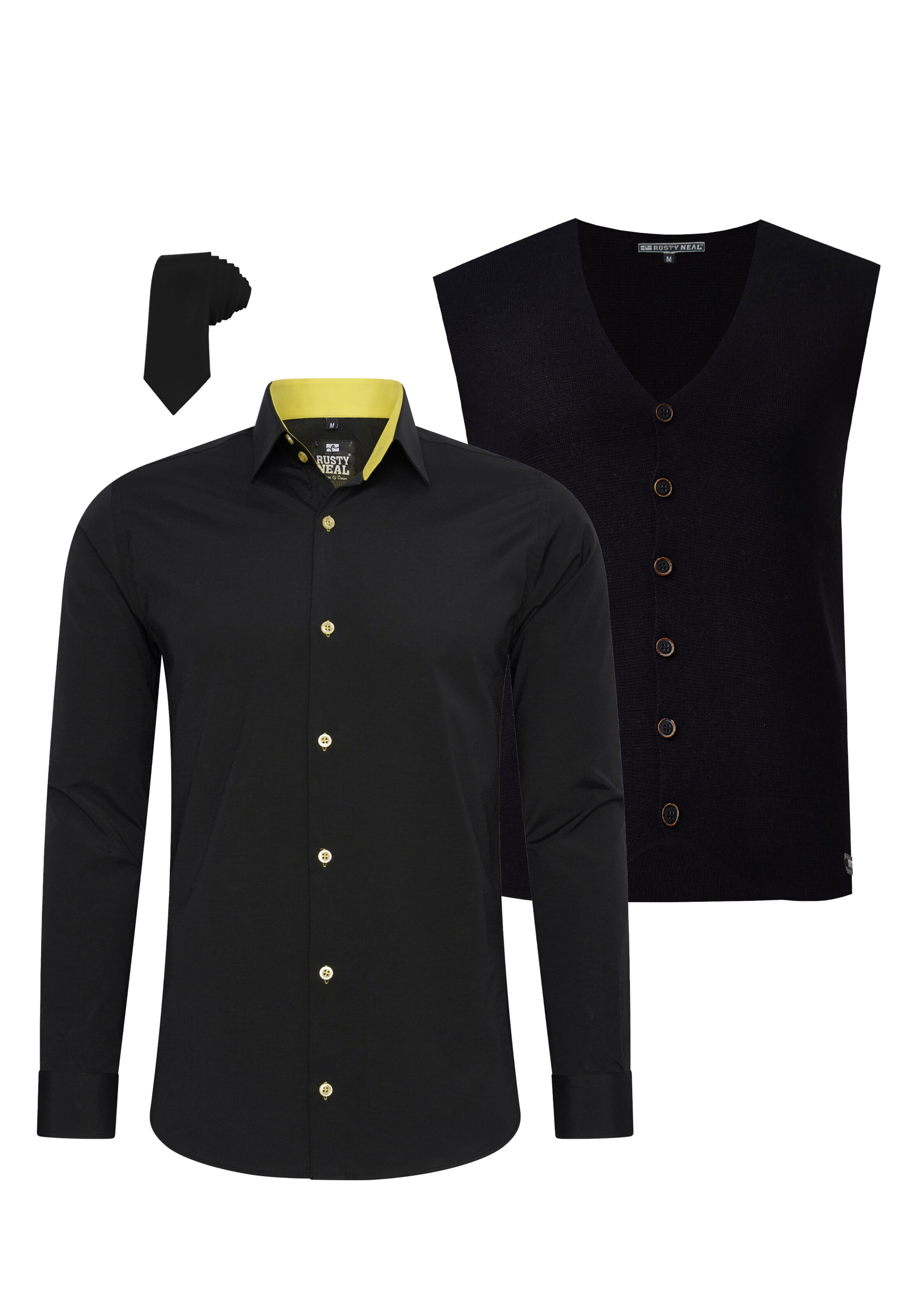 Rusty Neal Slim fit Button Up Shirt in Black