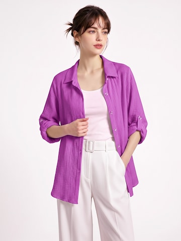TorWeit Oversizeshirt 'Essential Cotton Shirt'‌‌‌ in Lila