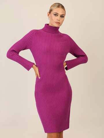 APART Knitted dress in Purple: front