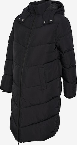 Pieces Maternity Winter Coat 'Jamilla' in Black: front