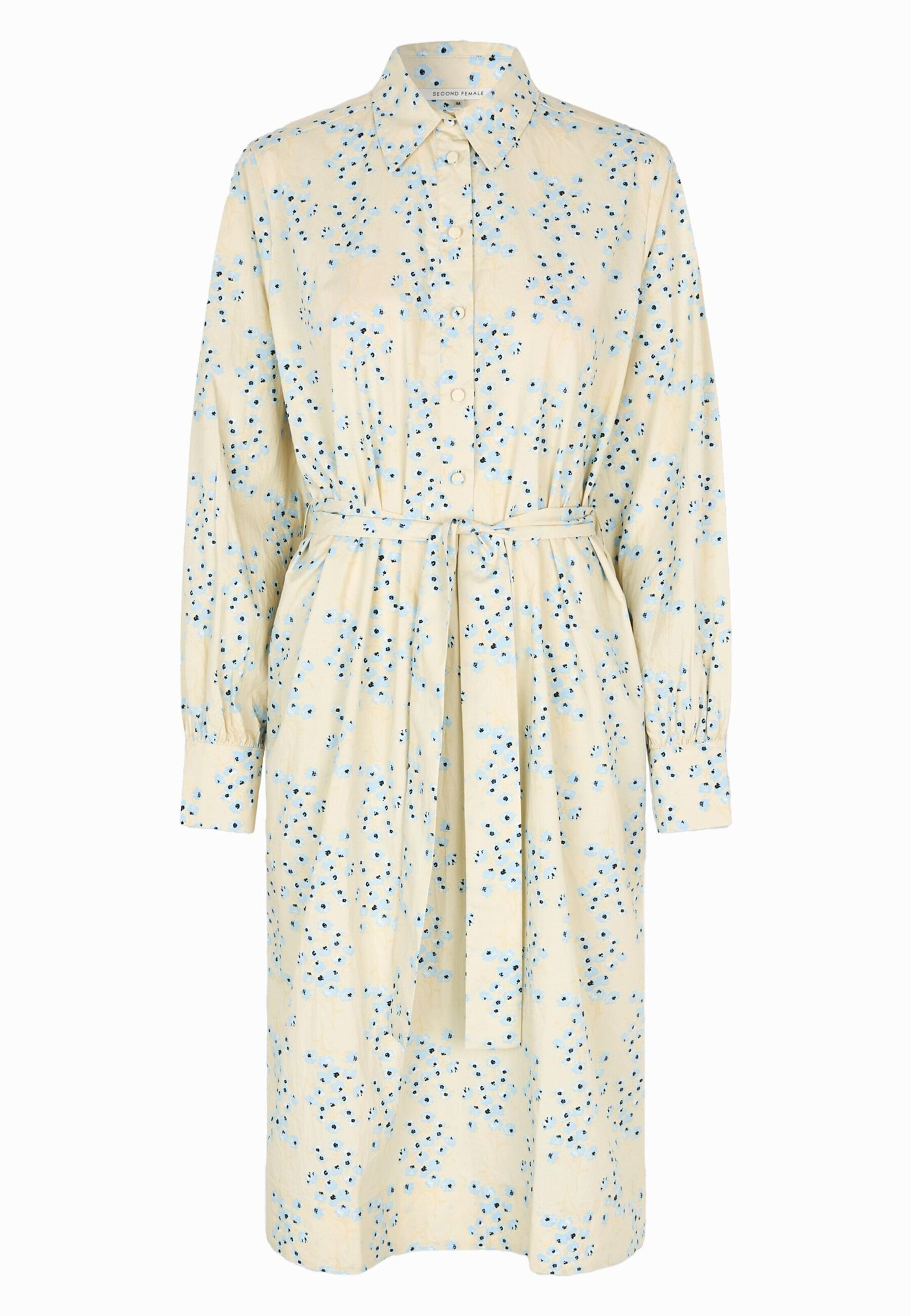 SECOND FEMALE Shirt dress 'Claud' in Beige / Light blue / Black, Item view