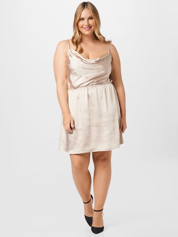 Nasty Gal Plus Dress in Beige: front