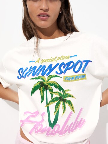 Pull&Bear T-Shirt in Weiß