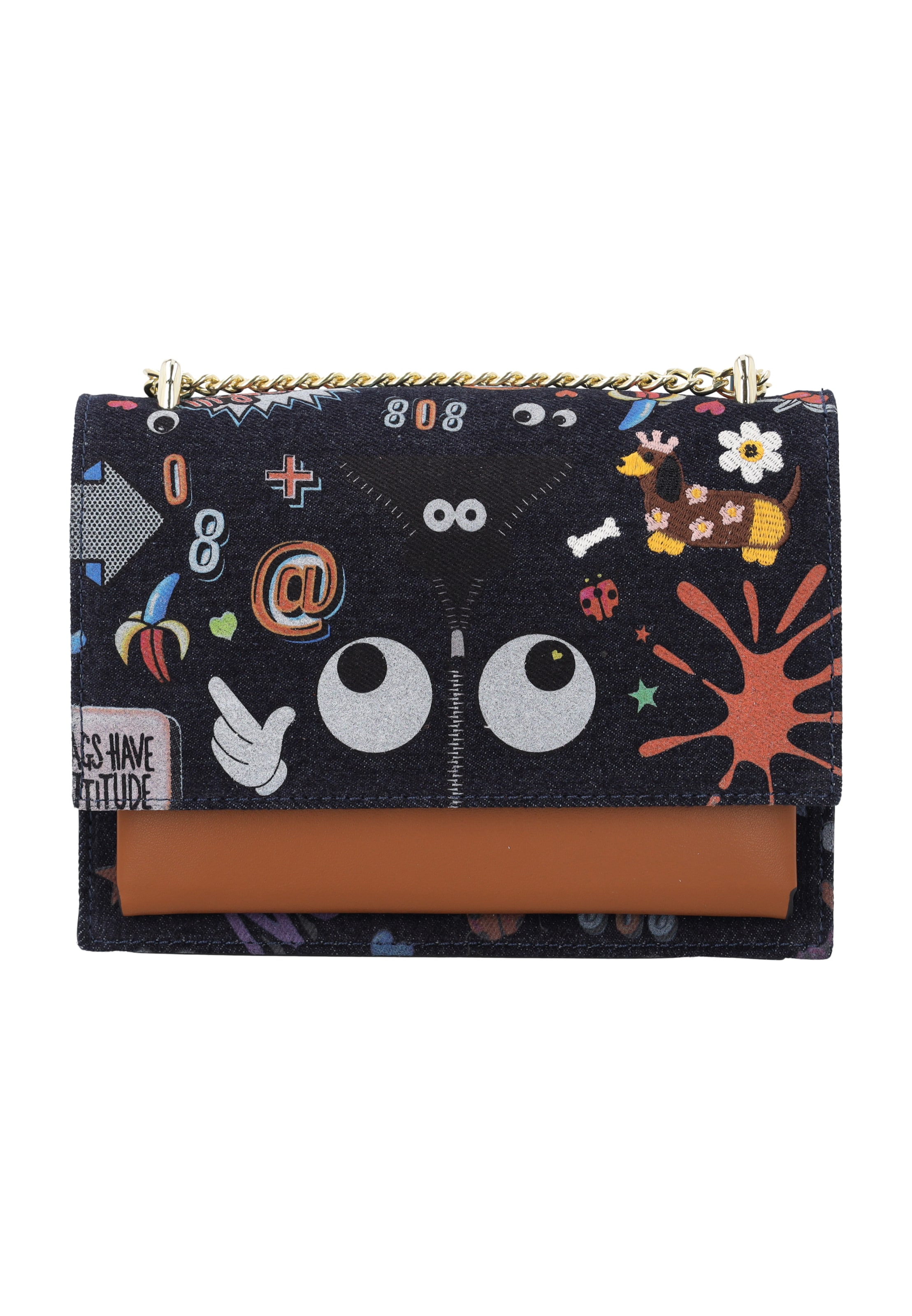MYMO - Bolso de hombro 'Eye Theme' en negro: frente