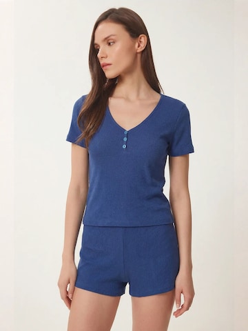 Happiness İstanbul Pyjama in Blauw: voorkant