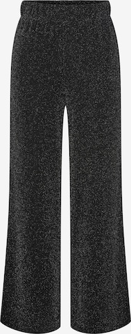 PIECES Wide leg Broek 'LINA' in Zwart: voorkant