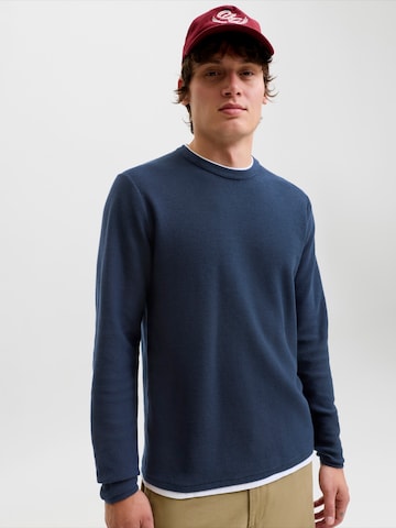 JACK & JONES Пуловер 'JORFREDERIKSBERG' в синьо
