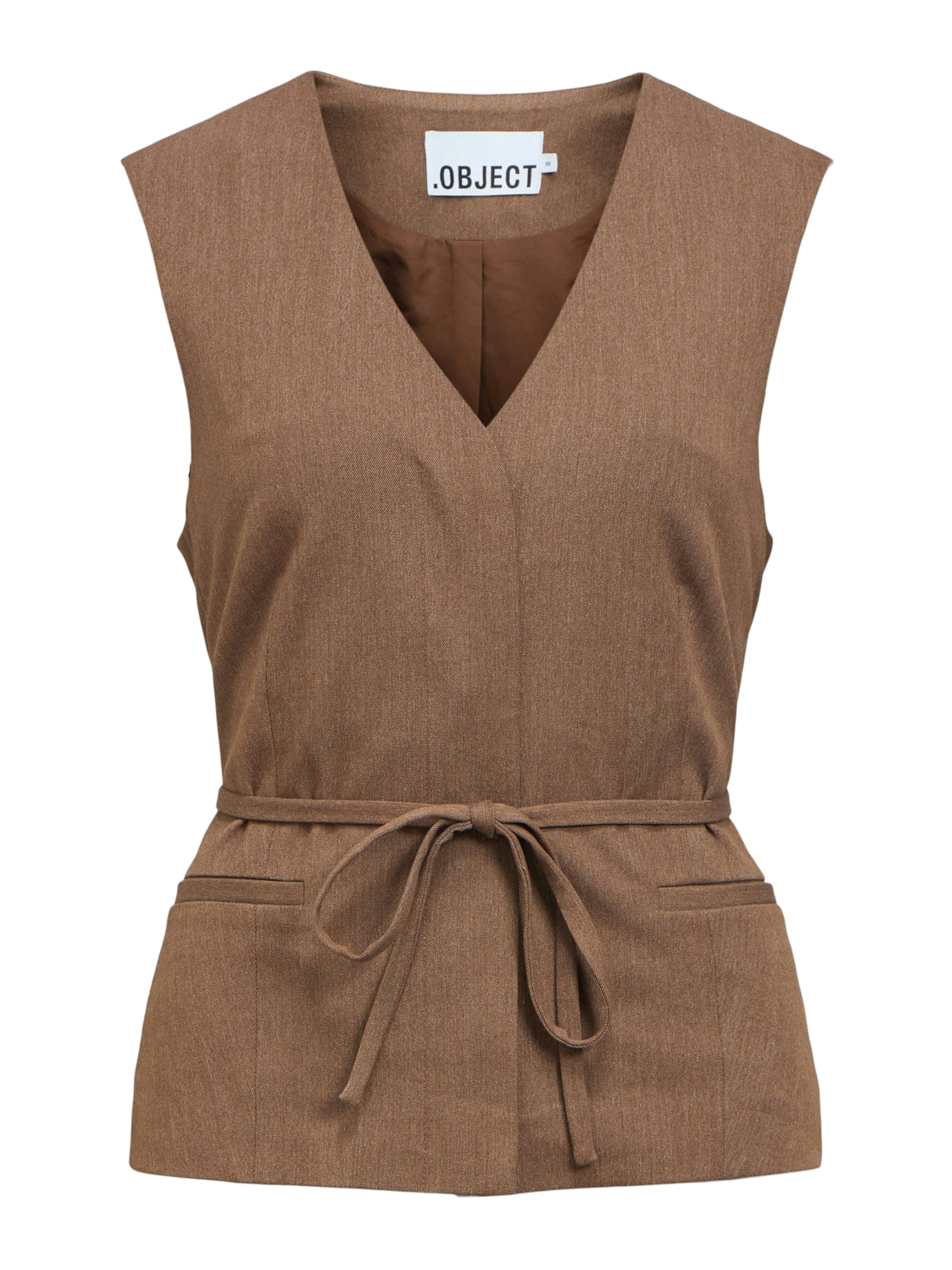Gilet de costume 'OBJLISA' OBJECT en marron : devant