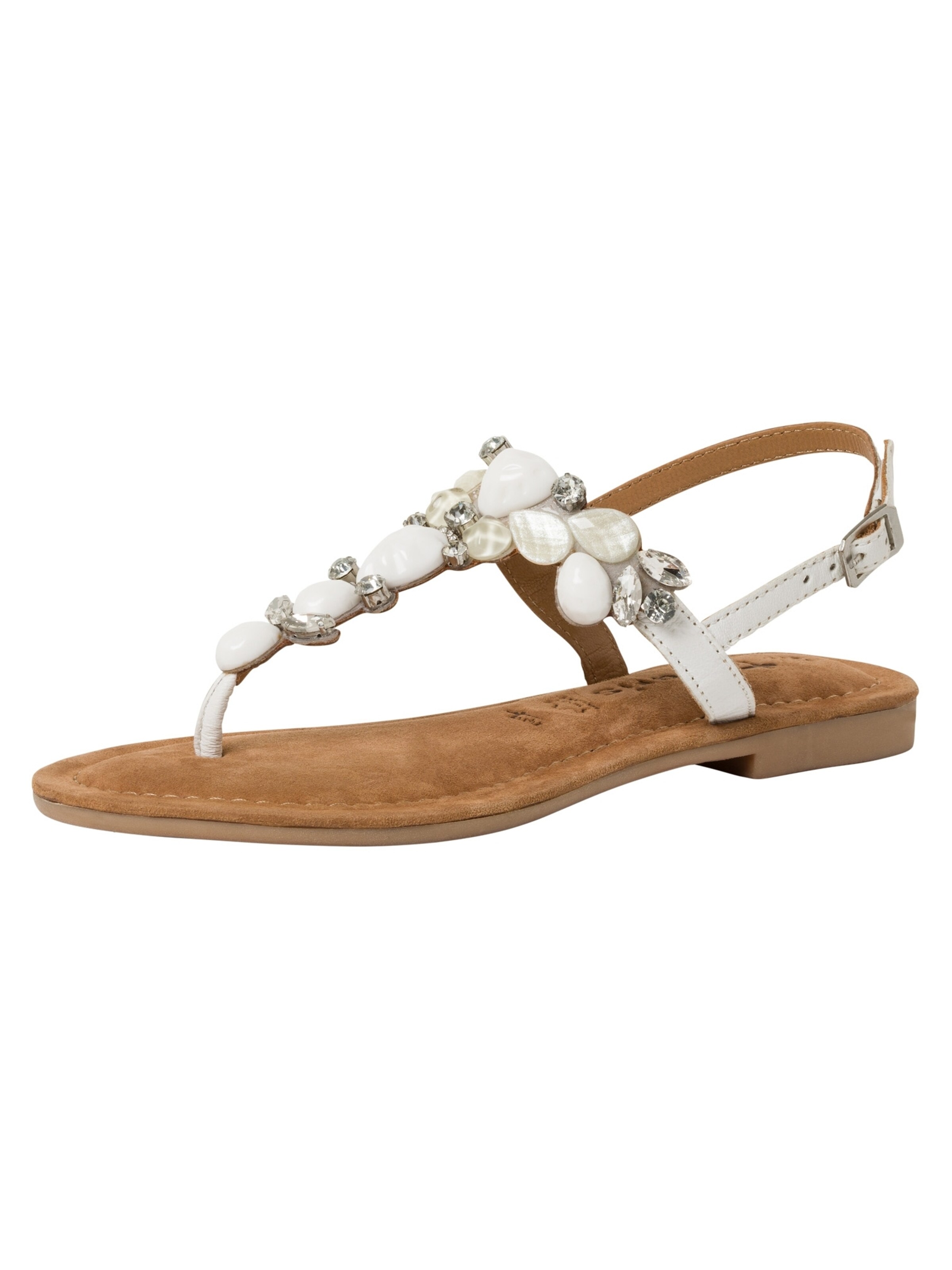 Tongs Tamaris en blanc : devant