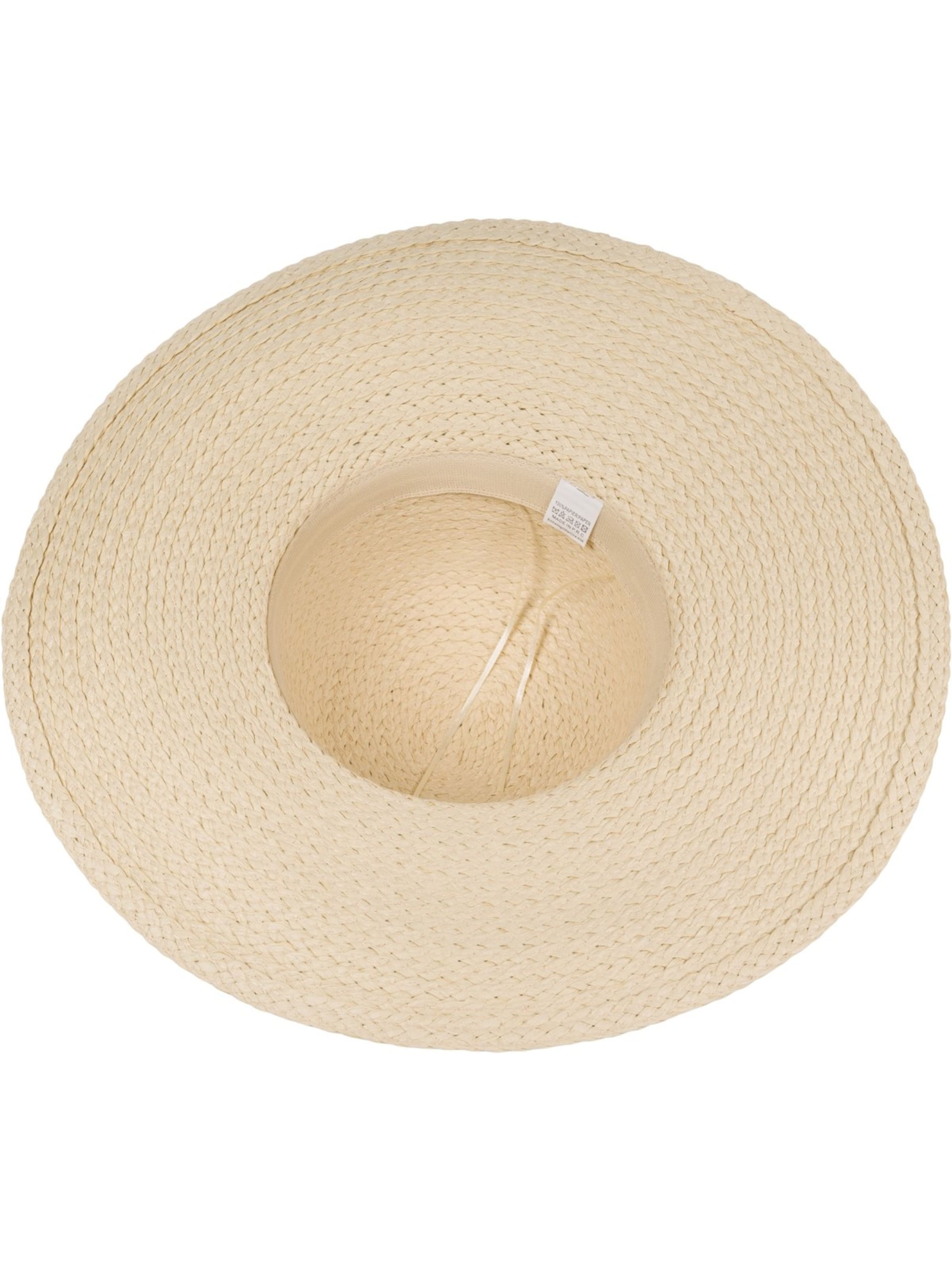 styleBREAKER Hut 'Papierstroh Sonnenhut Perlen Hutband'‌‌‌‌‌‌‌‌‌ in Beige