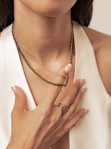 Collana 'Emerald Green Layered Bead' di Hey Happiness in oro: frontale