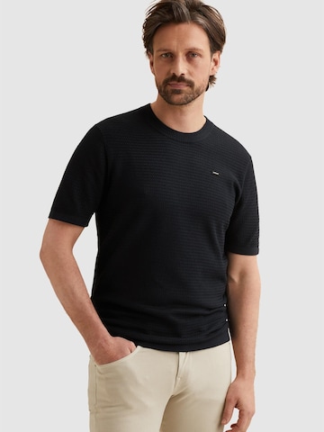 T-Shirt 'T-shirt in cotton/modal with texture' VANGUARD en bleu : devant