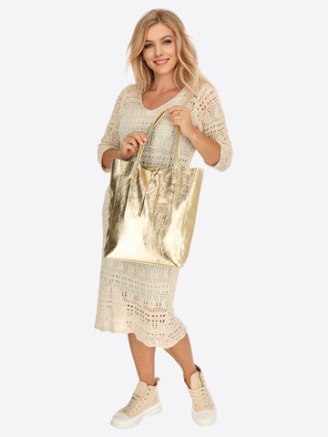 SevaBags Shopper 'Shopper Tasche Damen in Metallic Echtleder' in Gold