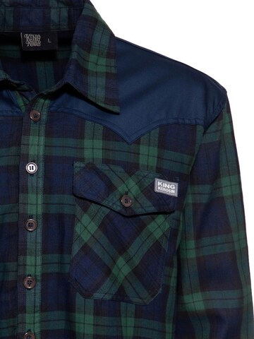 King Kerosin Regular fit Button Up Shirt in Blue
