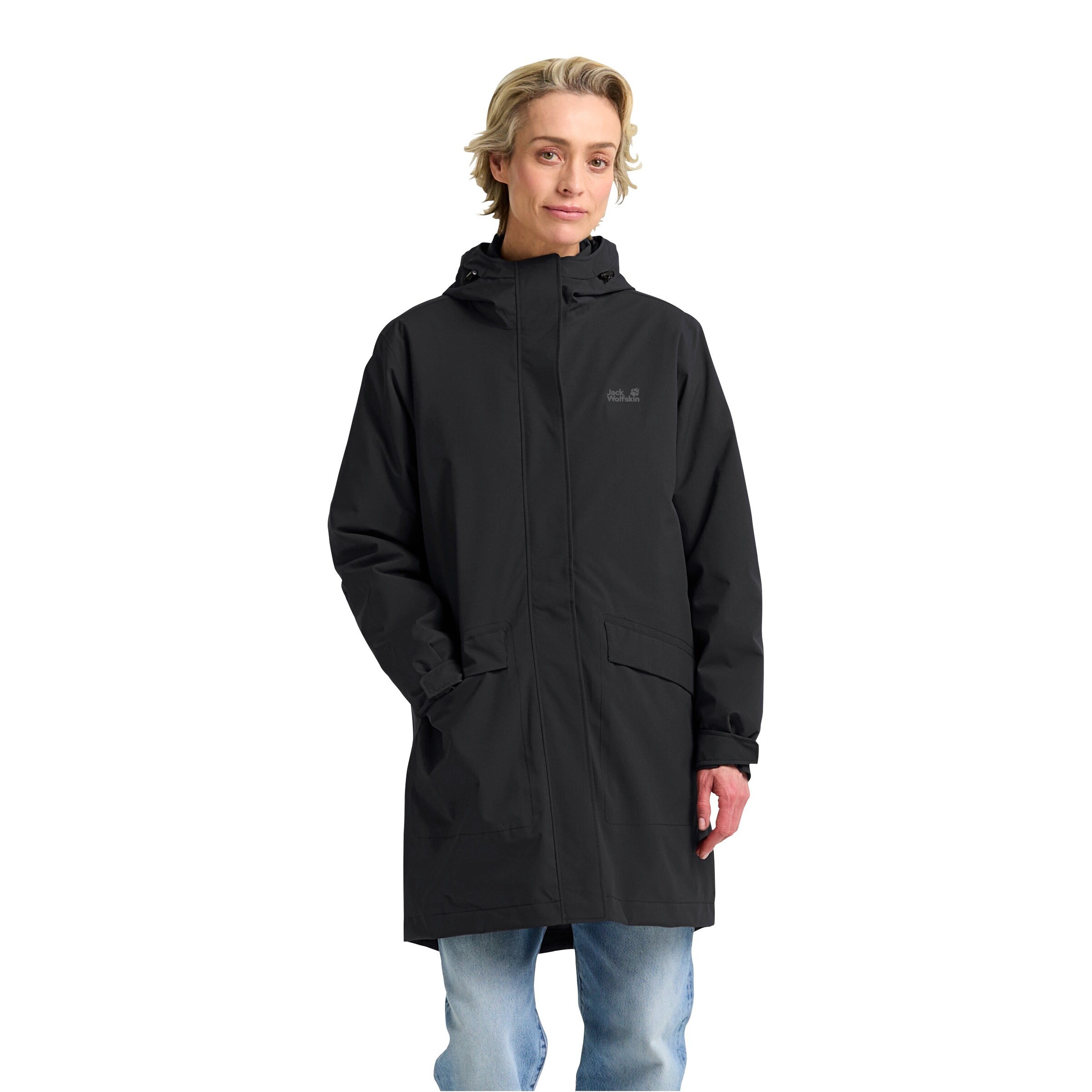 JACK WOLFSKIN Outdoor Coat in Black: front