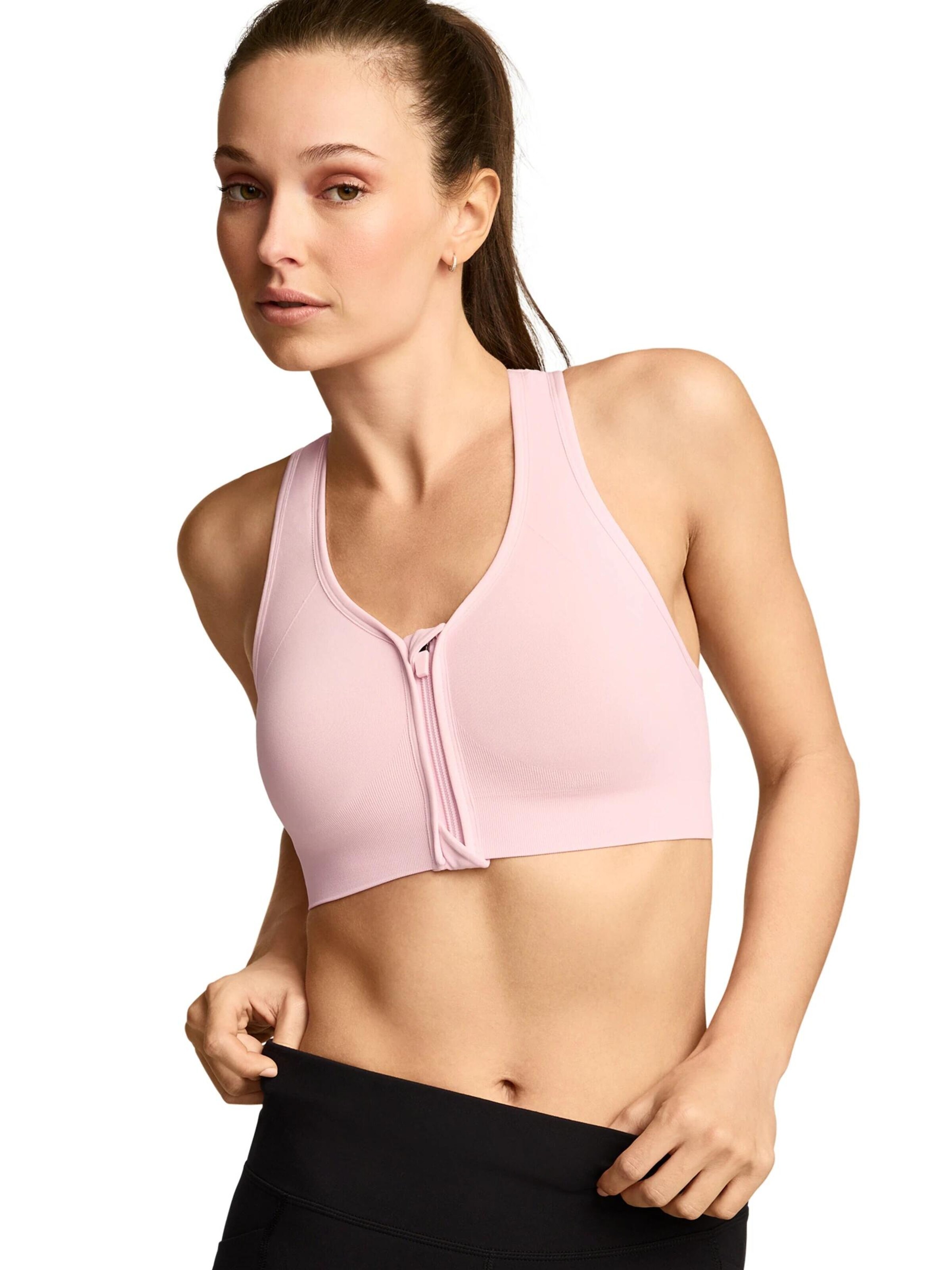 JOCKEY Sports Bra 'Seamfree™ Mid Impact Zip Front Sports Bra' in XXL in Pink, Item view