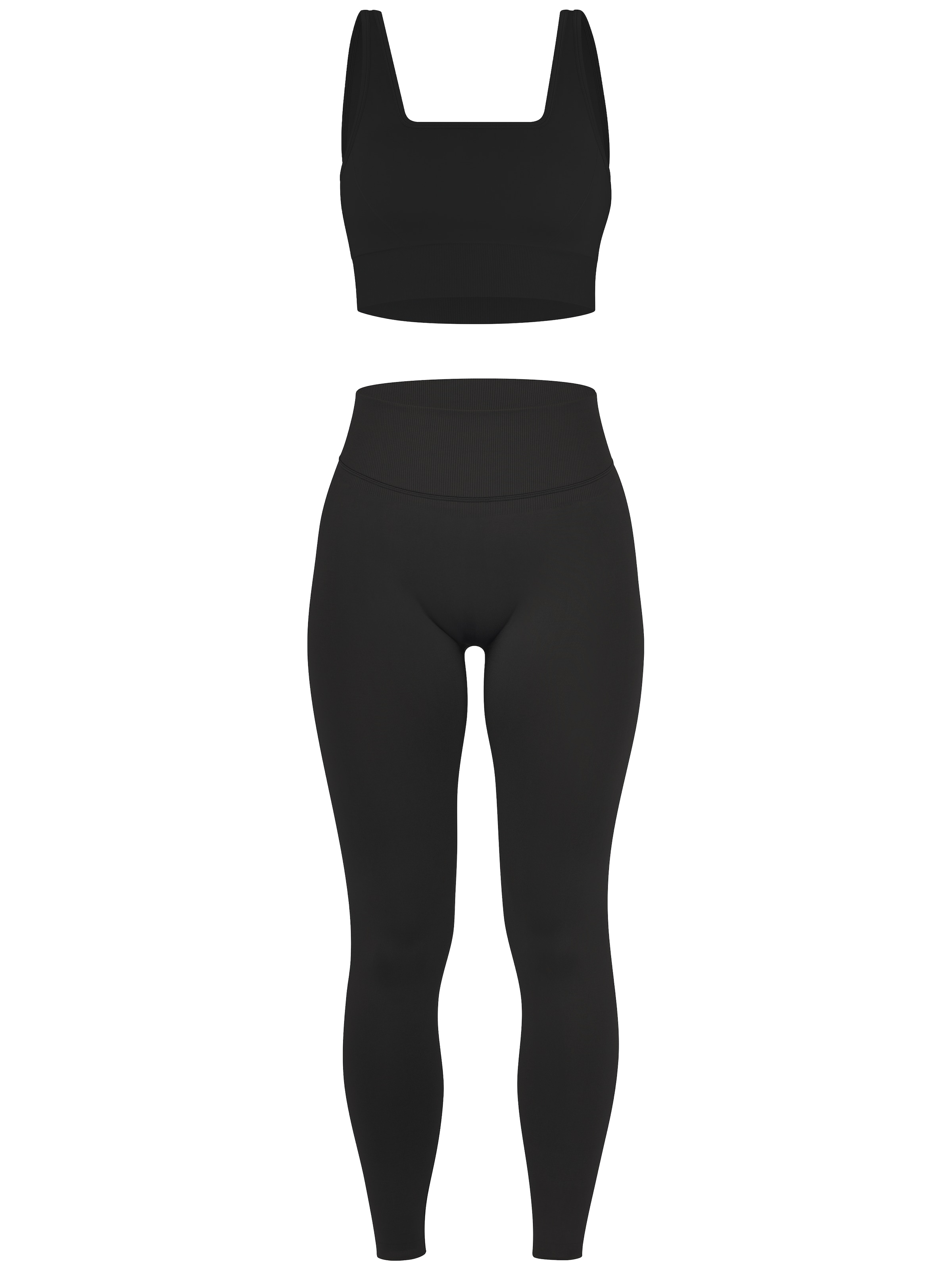 Circle Five Sportanzug 'Scrunch Shape Set (Push-Up Leggings und Medium Support Sport-BH)'‌‌‌‌‌‌‌‌‌ in Schwarz: Vorderseite