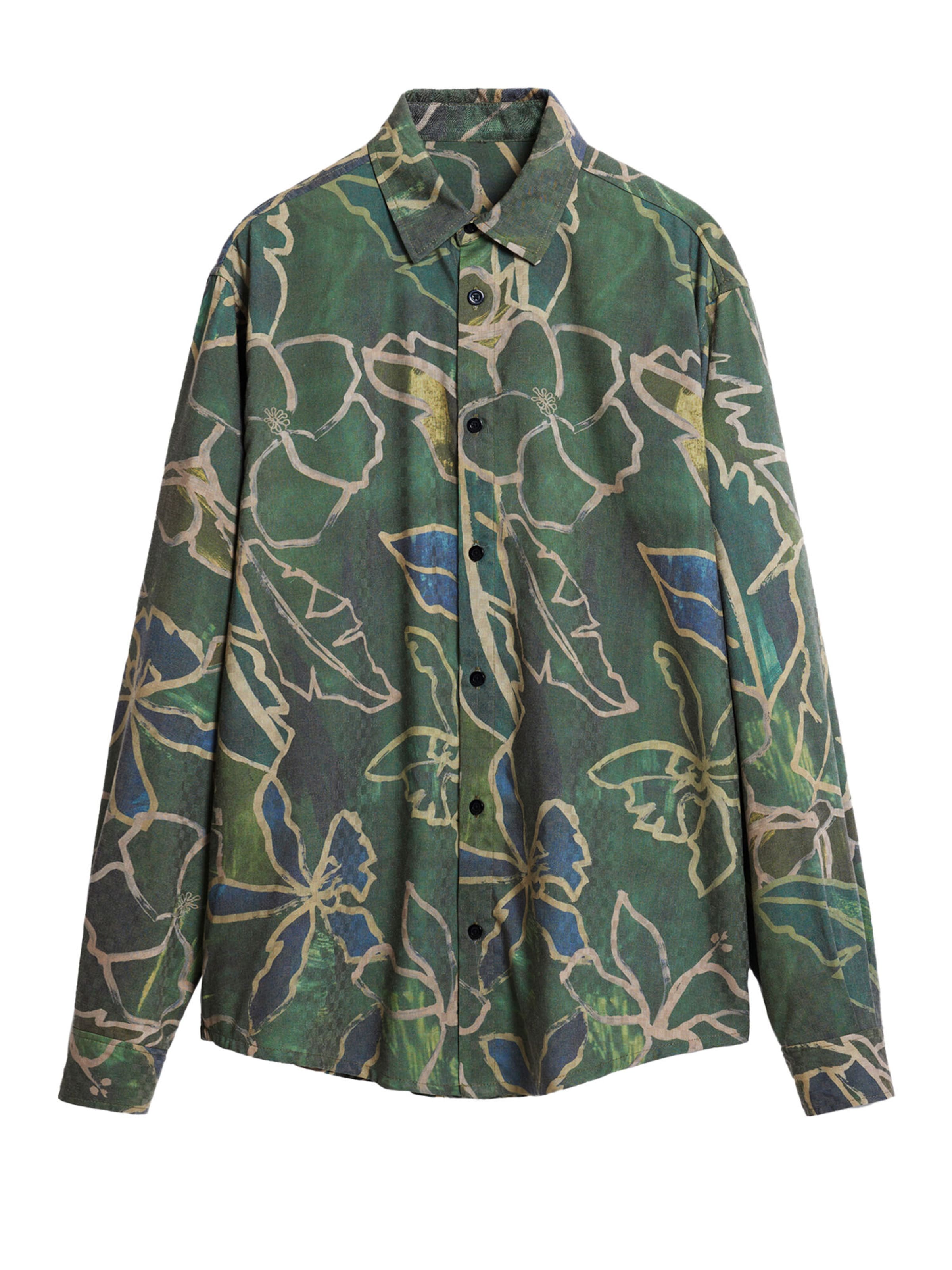 Desigual Klasický střih Košile – zelená: přední strana