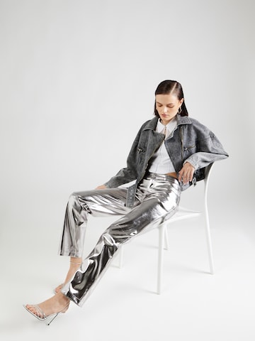 GUESS Regular Pants 'AMBRA' in Silver