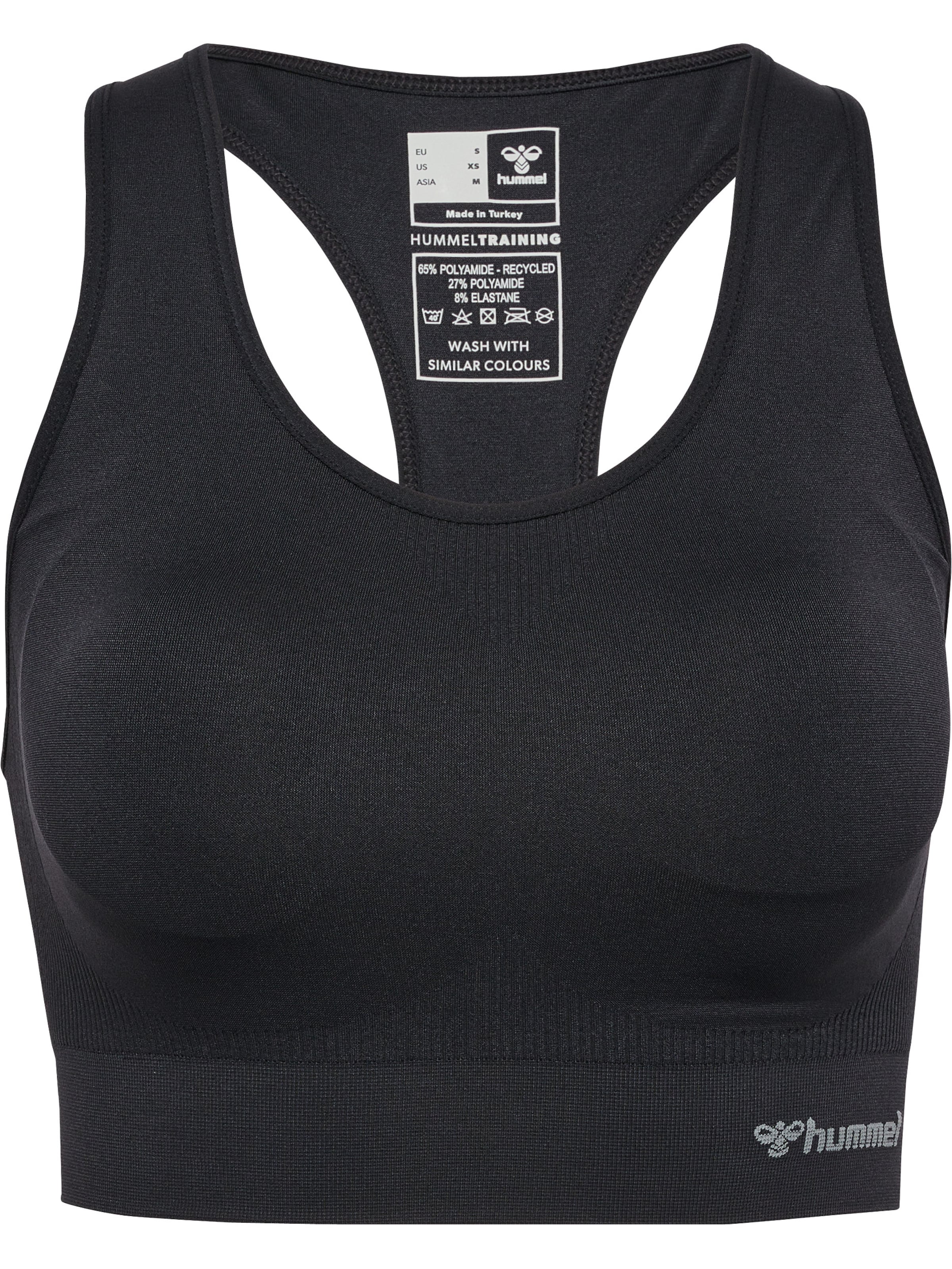 Hummel Soutien-gorge de sport en gris / noir, Vue avec produit