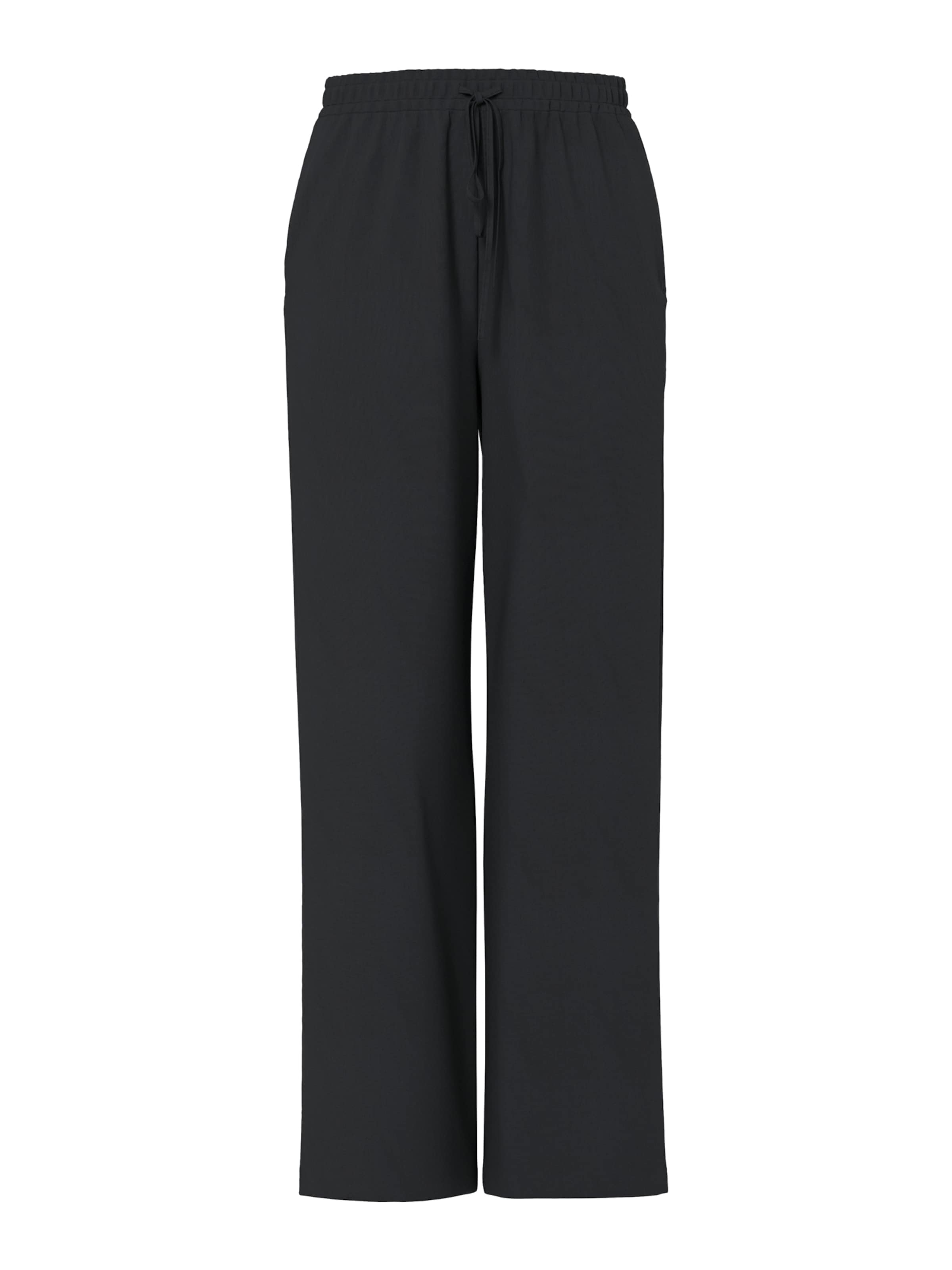 Wide Leg Pantalon 'PCBOSELLA' PIECES en noir : devant