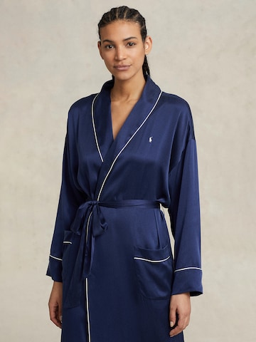 Peignoir court ' Heritage Silk ' Polo Ralph Lauren en bleu